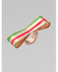 Delfina Delettrez | Multicolor Enamel-striped Bow Ring | Lyst