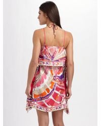 Emilio Pucci | Pink Printed Silk Coverup | Lyst