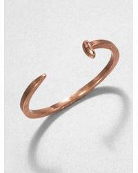 Giles & Brother | Metallic Skinny Railroad Spike Cuff Braceletrose Goldtone | Lyst