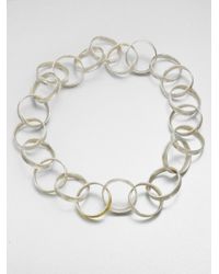 Gurhan | Metallic Hourlgass 24k Yellow Gold & Sterling Silver Link Necklace | Lyst