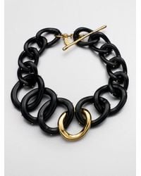 Kara Ross | Black Twotone Chain Link Necklace | Lyst