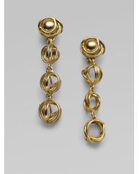 Oscar de la Renta | Metallic Caged Ball Drop Earrings | Lyst