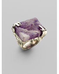 Saint Laurent | Metallic Amethyst Ring | Lyst