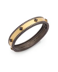 Belargo | Metallic Icon Double Pavé Hinged Bangle | Lyst