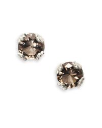 Slane | Brown Smokey Topaz Stud Earrings | Lyst