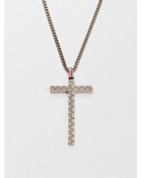 Gucci | Gray Sterling Silver Cross Necklace for Men | Lyst