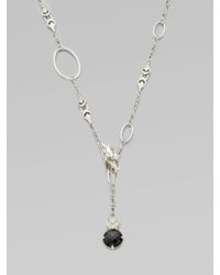 John Hardy | White Sapphire Black Chalcedony and Sterling Silver Necklace | Lyst