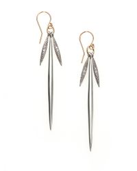 Mizuki | Metallic Diamond Sterling Silver 14k Yellow Gold Icicle Drop Earrings | Lyst