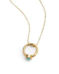 Sydney Evan | Metallic 14k Yellow Gold Gemstoneaccented Ring Necklace Turquoise | Lyst