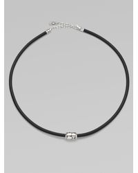 John Hardy | Black Silver Bead & Rubber Cord Necklace for Men | Lyst