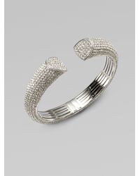 Adriana Orsini | Metallic Crystal Accented Angled Cuff Bracelet | Lyst