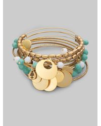 ALEX AND ANI | Blue Bell Bangle Bracelet Set | Lyst