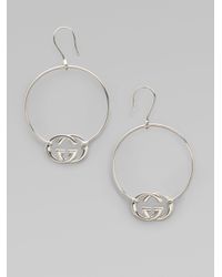 Gucci | Metallic Sterling Silver Britt Hoop Earrings | Lyst