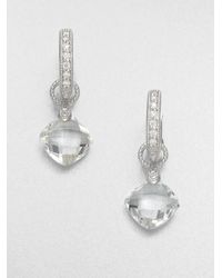 Jude Frances | Metallic White Topaz 18k White Gold Earring Charms | Lyst