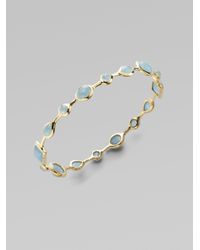 Ippolita | Blue 18k Gold Milky Aquamarine Bangle Bracelet | Lyst