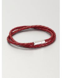 Tateossian | Red Silver Pop Scoubidou Bracelet for Men | Lyst