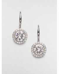 Adriana Orsini | Metallic Sterling Silver Round Drop Earrings | Lyst