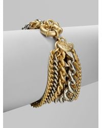 Giles & Brother | Metallic Two-tone Multi-row Chain Link Bracelet | Lyst