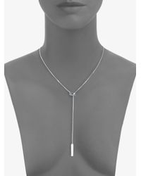Gucci | Metallic Sterling Silver Textured Heart Lariat Necklace for Men | Lyst