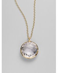 Ippolita | Metallic Rock Candy Lollipop Clear Quartz & 18k Yellow Gold Pendant Necklace | Lyst