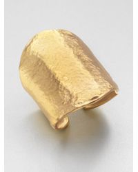 Kenneth Jay Lane | Metallic Hammered Cuff Bracelet | Lyst
