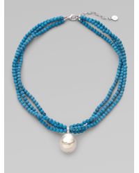 Majorica | Blue 22mm Baroque Pearl Beaded Necklace | Lyst