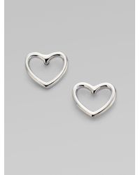 Marc By Marc Jacobs | Metallic Love Heart Stud Earrings/silvertone | Lyst
