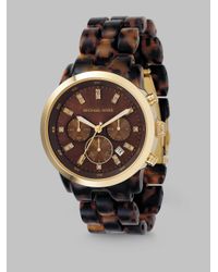 Michael Kors | Brown Tortoise Chronograph Watch | Lyst