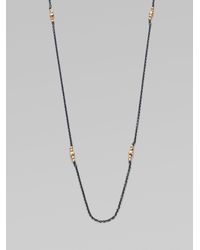 Mizuki | Metallic Oxidized Sterling Silver 14k Gold Bead Cluster Necklace | Lyst