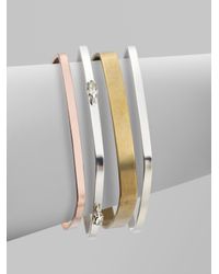 Bing Bang | Metallic Tritone Square Bangle Bracelet Set | Lyst