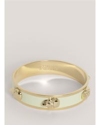 Alexander McQueen | White 3d Enamel Skull Bangle | Lyst