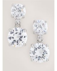 CZ by Kenneth Jay Lane | Metallic Double Cubic-zirconia Earrings | Lyst