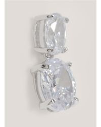 CZ by Kenneth Jay Lane | Metallic Double Oval Cubic Zicronia Earrings | Lyst