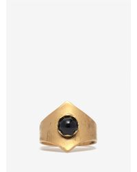 Ela Stone | Metallic Pointed Brass Stone Ring | Lyst