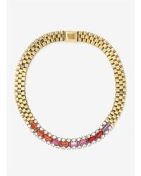 Iosselliani | Metallic Crystal-and-chain Necklace | Lyst
