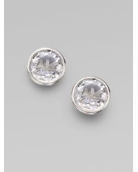 Michael Kors | Metallic Silvertone Crystal Stud Earrings | Lyst