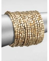 ABS By Allen Schwartz | Metallic Beaded Coil Bracelet | Lyst