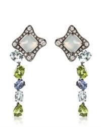 Antonini | Multicolor Moonstone Earrings with Sapphires | Lyst