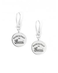 Gucci | Metallic Sterling Silver Signature Disc Drop Earrings | Lyst