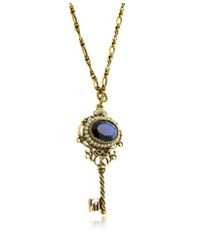 Alcozer & J - Metallic Key Pendant Necklace - Lyst