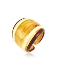 Antica Murrina - Metallic Cuba Amber and White Murano Glass Fashion Ring - Lyst