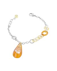 Antica Murrina - Metallic Trinity Murano Glass Drop Charm Bracelet - Lyst