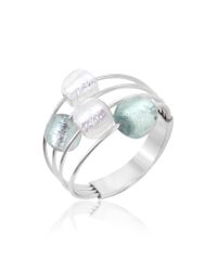 Antica Murrina - Green Lybra Sterling Silver and Murano Glass Ring - Lyst
