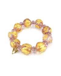 Antica Murrina - Pink Eldorado Murano Glass Stones Stretch Bracelet - Lyst