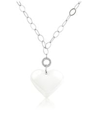 Antica Murrina - White Hope Murano Glass Heart Pendant Necklace - Lyst