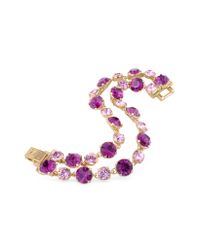 AZ Collection - Pink And Amethyst Gold Plated Bracelet - Lyst