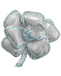 AZ Collection - Gray Flower Brooch - Lyst