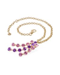 AZ Collection - Pink & Amethyst Gold-plated Necklace - Lyst