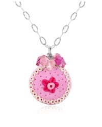 Dolci Gioie - Pink Sterling Silver Cake Charm Necklace - Lyst