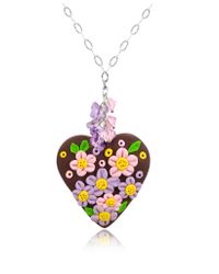Dolci Gioie | Metallic Sterling Silver Heart Necklace | Lyst